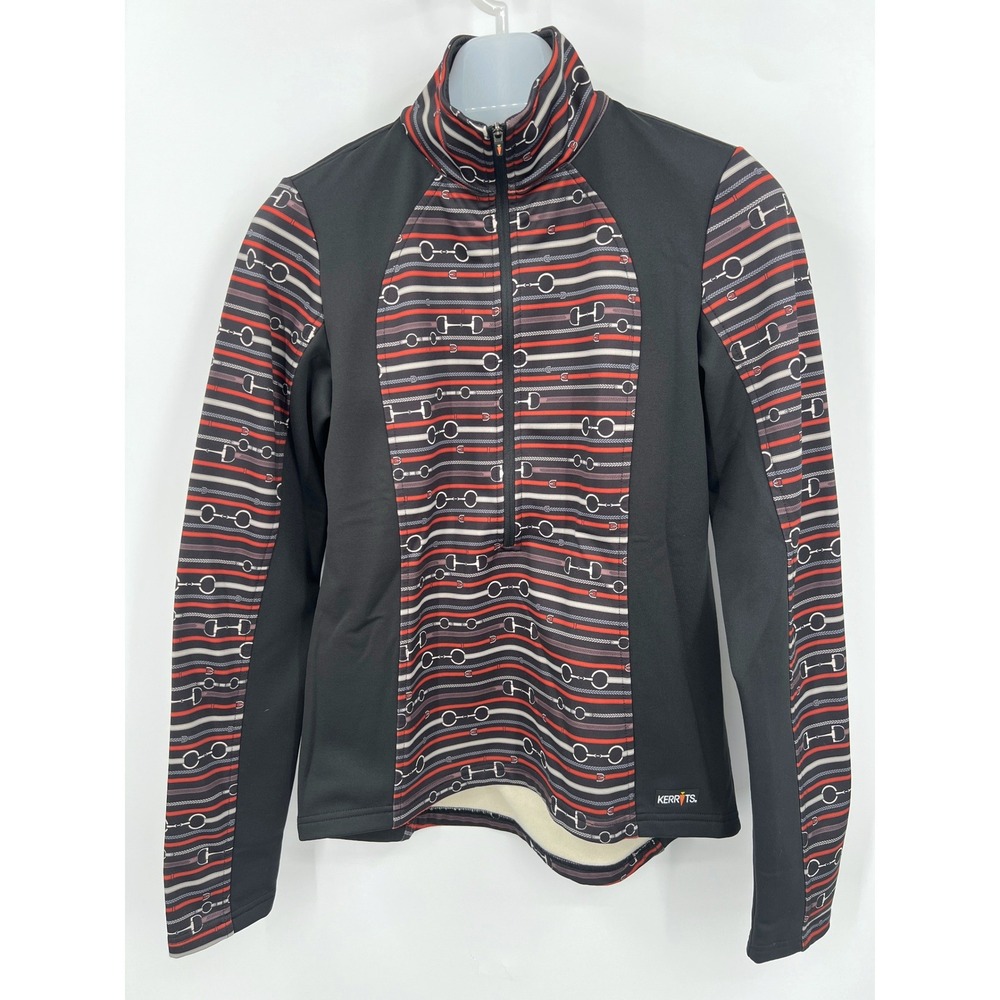 Kerrits Counter Canter Fleece Half Zip Jacket Snaffle Bit Print Equestrian Horse